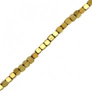 Hematite beads cube 1.5mm Gold